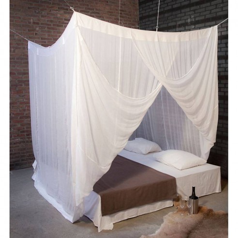 Moustiquaire de lit en coton couple rectangulaire King size